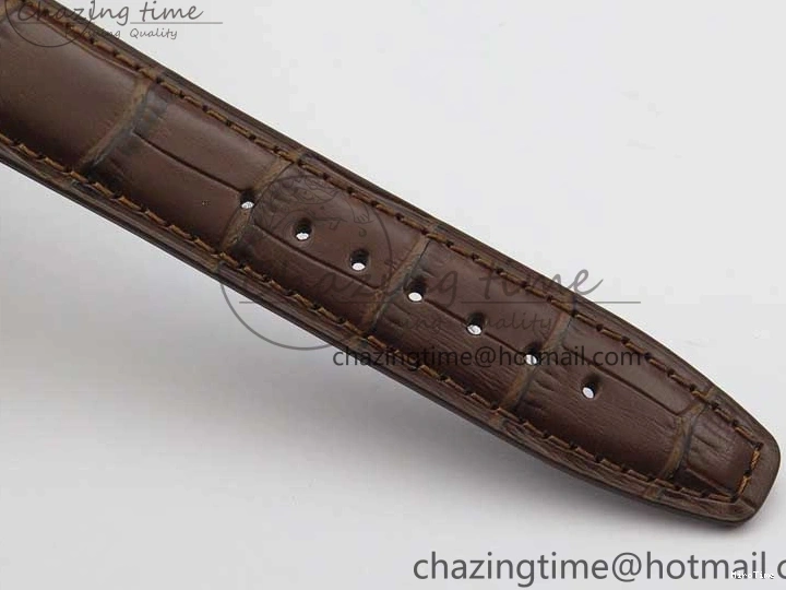 MIROTIME 0201 Original Portuguese IW358304 ZF 1:1 Best Edition SS White Dial RG Markers on Leather Strap A 7077